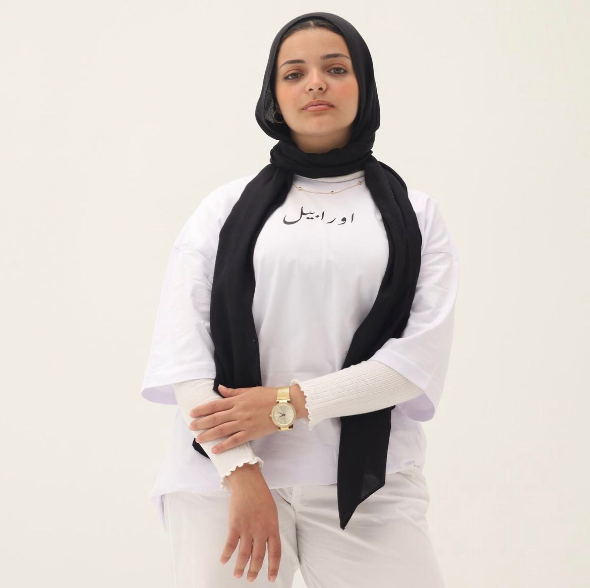 Sakhafat oversized white shirt