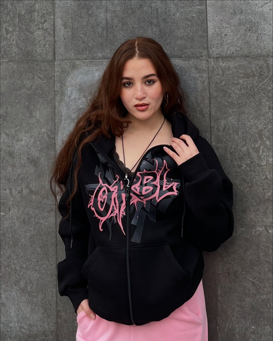 ORBL zipper hooded jacket