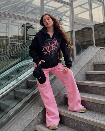 ORBL zipper hooded jacket