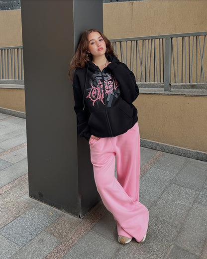 ORBL zipper hooded jacket