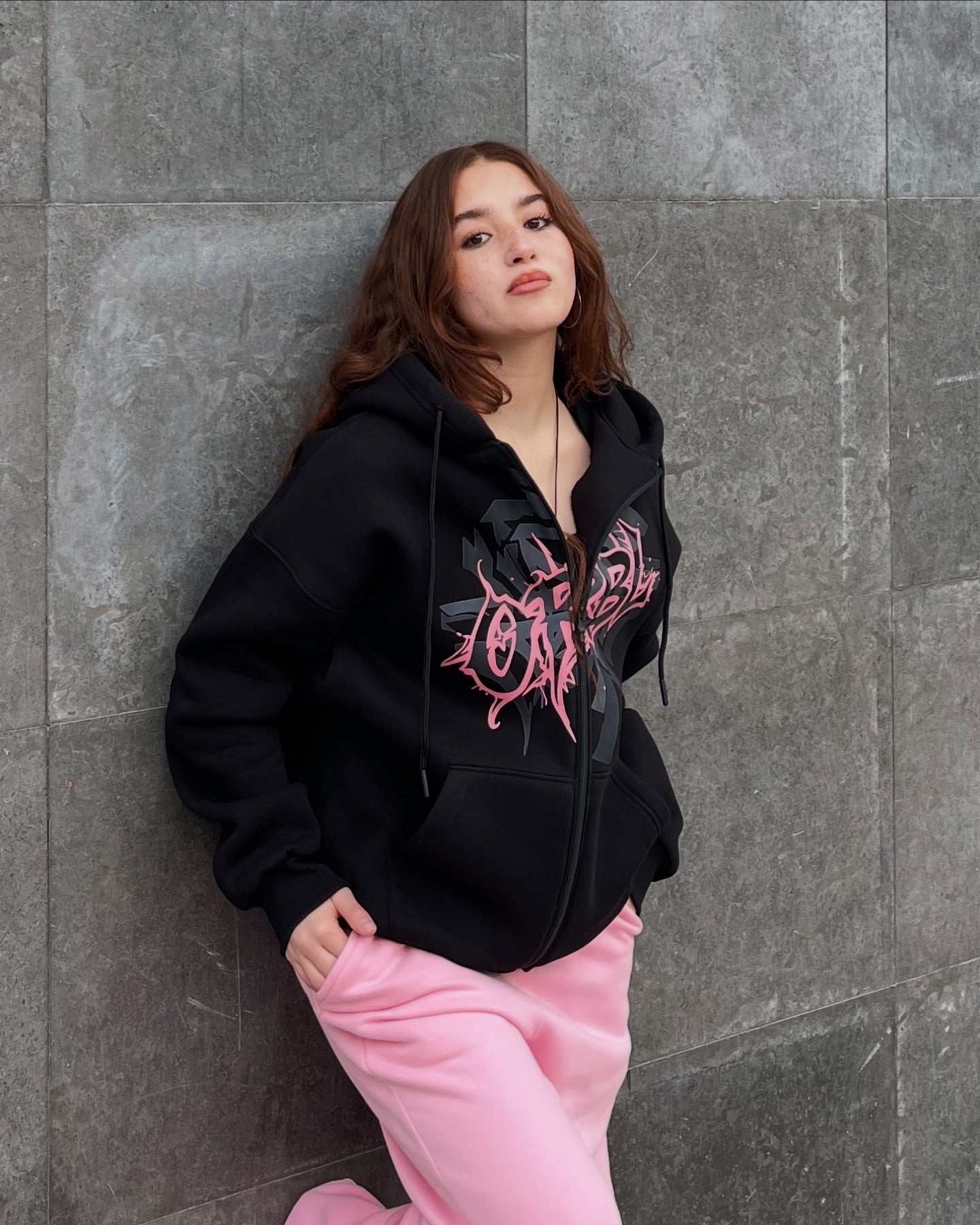 ORBL zipper hooded jacket