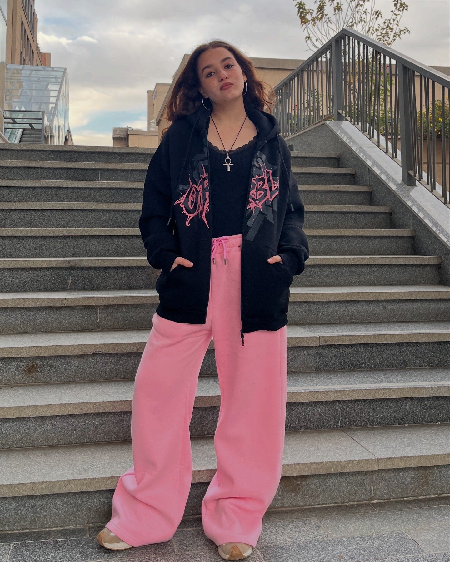 ORBL zipper hooded jacket