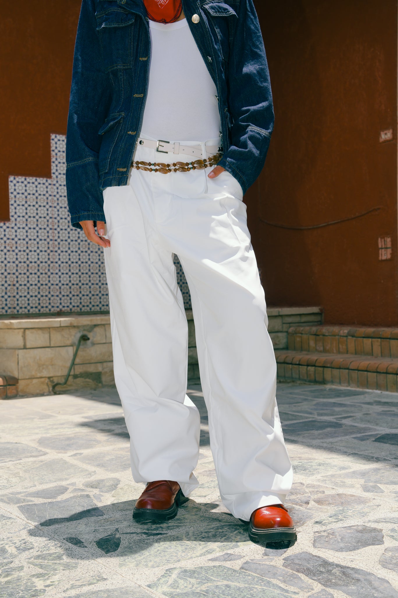 WHITE TAILORED PANTS