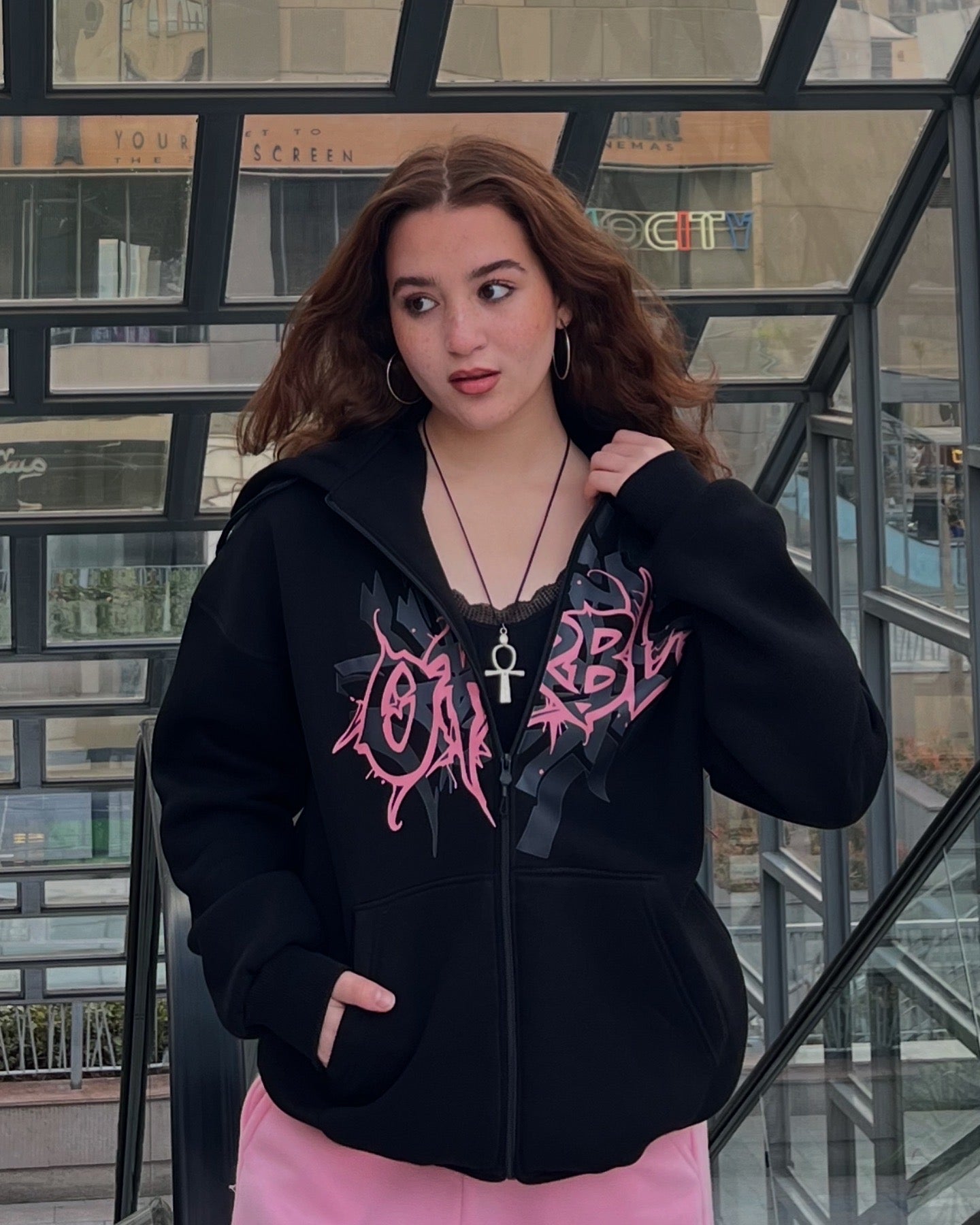 ORBL zipper hooded jacket