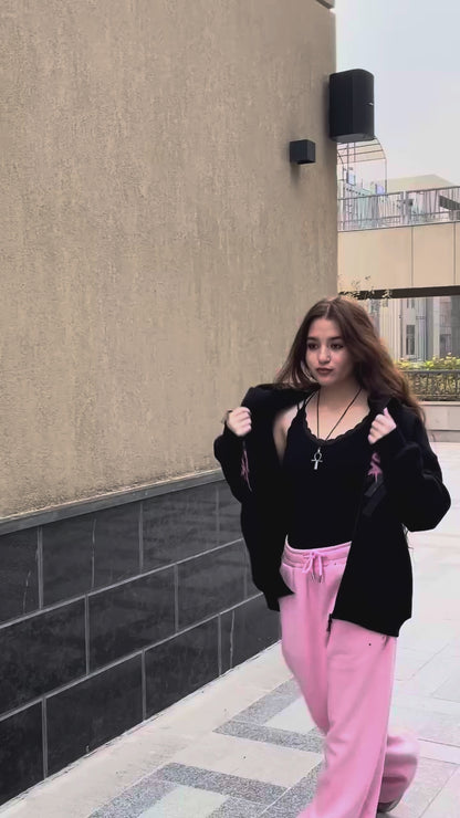 ORBL zipper hooded jacket